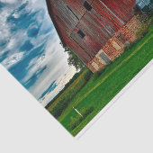 Papier Mousseline Été Grange Rouge sous un ciel absolument étonnant (Détail)