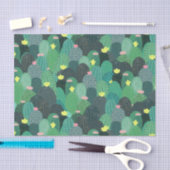 Papier Mousseline Été Vert Turquoise Cactus Gold points Design migno (Artisanat)