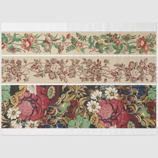 Papier Mousseline Étendeurs Arrière - plans Floral Junk Journal (Recto)