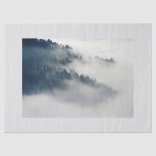 Papier Mousseline Ethéal brouillard montagne boisée