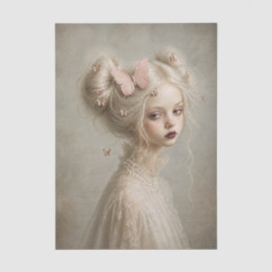 Papier Mousseline Ethereal Butterfly Girl Vintage Portrait Poster
