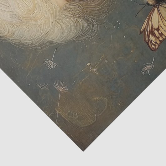 Papier Mousseline Ethereal Fairy & Dandelion Magical Decoupage Art (Détail)