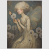 Papier Mousseline Ethereal Fairy & Dandelion Magical Decoupage Art (Recto)