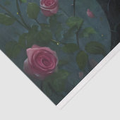 Papier Mousseline Ethereal Fairy Surrounded By Vibrant Pink Roses (Détail)