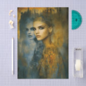 Papier Mousseline Ethereal Feminine Mystical Duality EW2L Decoupage (Artisanat)