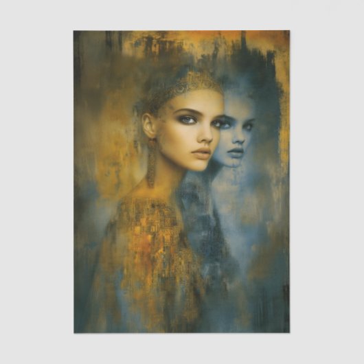 Papier Mousseline Ethereal Feminine Mystical Duality EW2R Decoupage (Recto)