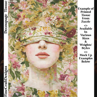 Papier Mousseline Ethereal Floral Feminine, Blindfold EW7 Decoupage
