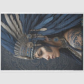 Papier Mousseline Ethereal Native girl with headdress  (Recto)