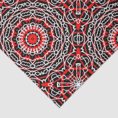 Papier Mousseline Ethnic Folk Bohemian Red Black and White Motif (Détail)