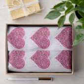 Papier Mousseline Étincelle rose parties scintillant coeur amour (Cadeau)