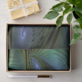 Papier Mousseline Etoile Abstraite, Bleu brillant Vert Or Fractal Ar (Cadeau)