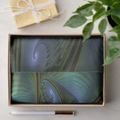 Papier Mousseline Etoile Abstraite, Bleu brillant Vert Or Fractal Ar (Cadeau)