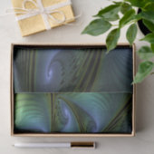 Papier Mousseline Etoile Abstraite, Bleu brillant Vert Or Fractal Ar (Cadeau)