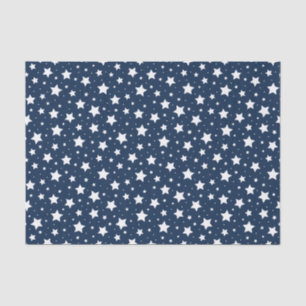 Papier Mousseline Étoile blanche sur arrière - plan bleu foncé