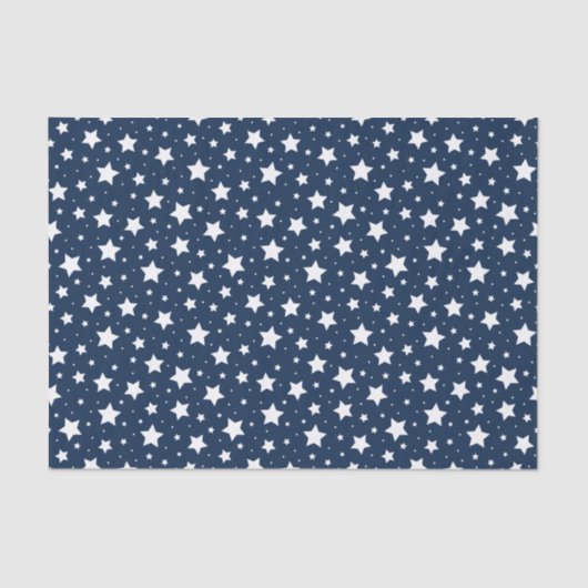 Papier Mousseline Étoile blanche sur arrière - plan bleu foncé (Recto)