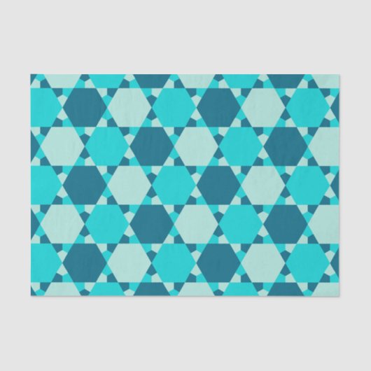 Papier Mousseline Étoile bleue de David Motif d'illusion optique (Recto)