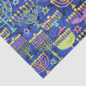 Papier Mousseline Étoile de David Hanoukka de la Ménorah d'or bleu c (Détail)