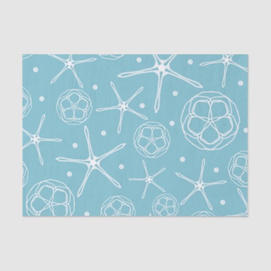 Papier Mousseline Étoile de mer Perle Blanche Élégant Mariage Shower (Recto)