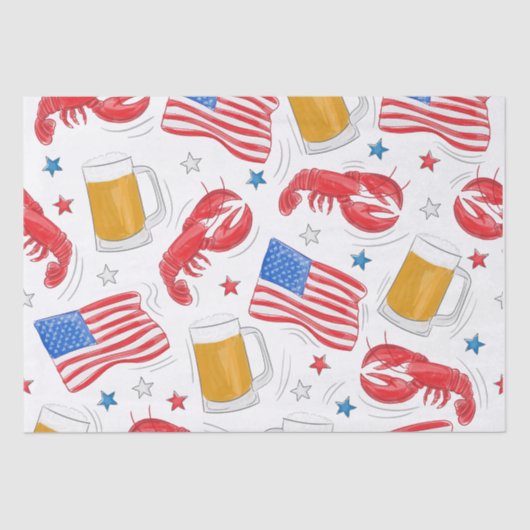 Papier Mousseline Étoile du drapeau de la bière de homard (Recto)