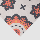 Papier Mousseline Etoile Perse Motif Jaune Beige Orange (Détail)