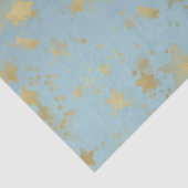 Papier Mousseline Étoiles Aqua Blue Gold Ombre (Détail)