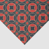 Papier Mousseline étoiles art déco en rouge et noir (Détail)