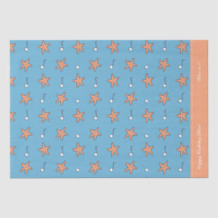 Papier Mousseline Etoiles balnéaires et notes de musique Joyeux anni