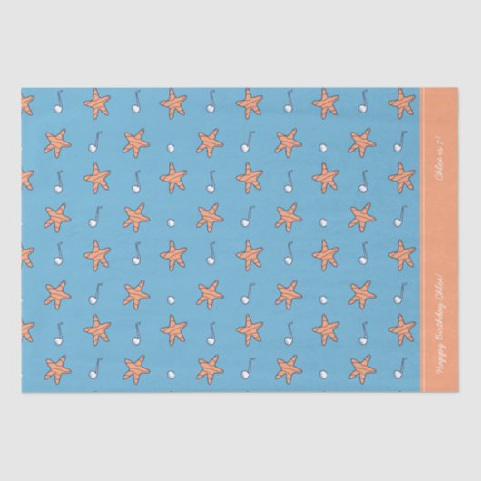 Papier Mousseline Etoiles balnéaires et notes de musique Joyeux anni (Recto)