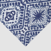 Papier Mousseline Étoiles Batik géométriques Bleues Bleues de la Mar (Détail)