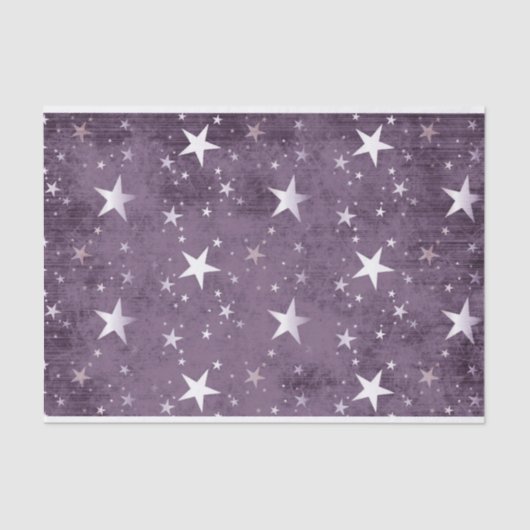 Papier Mousseline Étoiles blanches avec découpage Arrière - plan vio (Recto)