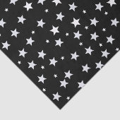 Papier Mousseline Étoiles blanches en noir (Détail)