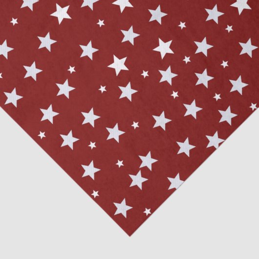 Papier Mousseline Étoiles blanches sur Motif rouge (Détail)