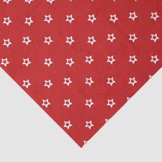Papier Mousseline Étoiles blanches sur rouge vif (Détail)