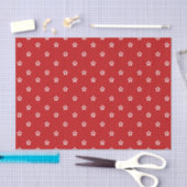 Papier Mousseline Étoiles blanches sur rouge vif  (Artisanat)