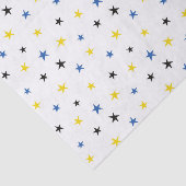 PAPIER MOUSSELINE ÉTOILES BLEU BLANC JAUNE (Détail)