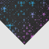 Papier Mousseline Étoiles Bleues Et Roses (Détail)