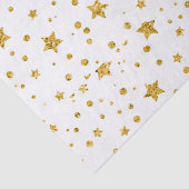 Papier Mousseline Étoiles célestes modernes blanches et dorées (Détail)