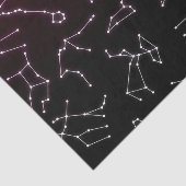Papier Mousseline Étoiles de constellation en zodiaque blanc violet  (Détail)