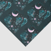 Papier Mousseline Étoiles de lune rose Croissant bleu céleste Hallow (Détail)