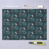 Papier Mousseline Étoiles de lune rose Croissant bleu céleste Hallow (Artisanat)