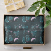Papier Mousseline Étoiles de lune rose Croissant bleu céleste Hallow (Cadeau)