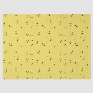 Papier Mousseline Étoiles de noir sur le jaune