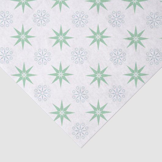 Papier Mousseline Étoiles d'hiver et flocons blancs (Détail)