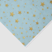 Papier Mousseline Etoiles d'or et perles sur Arrière - plan bleu cla (Détail)