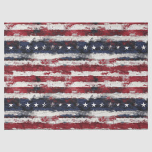 Papier Mousseline Étoiles et bandes rustiques Americana - 10 livres,