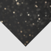 Papier Mousseline Étoiles et points d'or en noir (Détail)