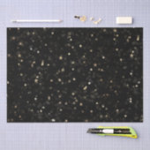 Papier Mousseline Étoiles et points d'or en noir (Artisanat)