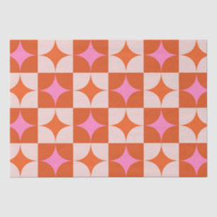 Papier Mousseline Étoiles explosées rose orange milieu du siècle à c