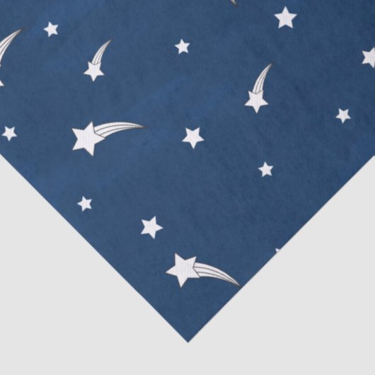 Papier Mousseline Étoiles Filantes Aquarelle Bleu Marine (Détail)