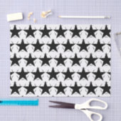 Papier Mousseline Étoiles Noires Blanches (Artisanat)